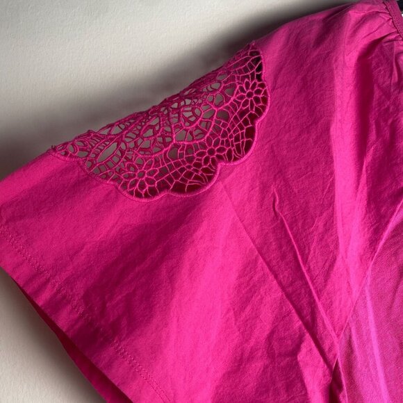 Old Navy Plus Size Top NWT Boho EveryWear Cutwork 100% Cotton Polarized Pink 3X - Picture 5 of 9